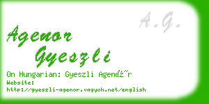 agenor gyeszli business card